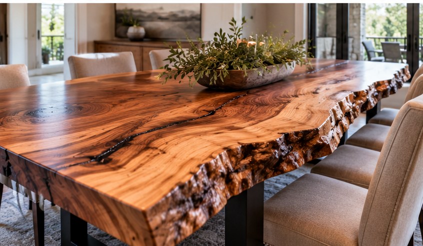 Custom live edge tables for Park City mountain homes — example 2