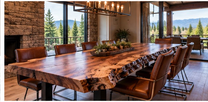 Custom live edge tables for Park City mountain homes — example 4