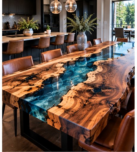 Custom epoxy river tables for Park City mountain homes — example 2
