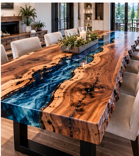 Custom epoxy river tables for Park City mountain homes — example 5
