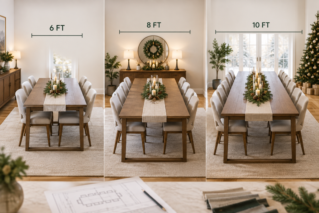 6 foot vs 8 foot vs 10 foot dining table
