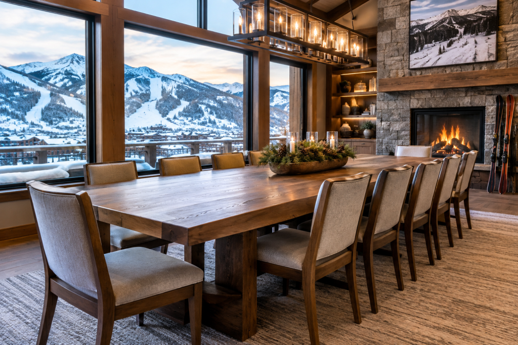 large dining tables Park City ski homes