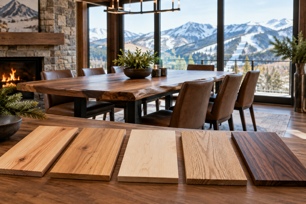 best wood for dining table Park City mountain home